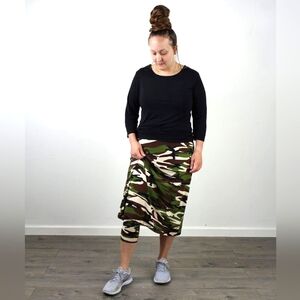 Camouflage Midi Skirt
